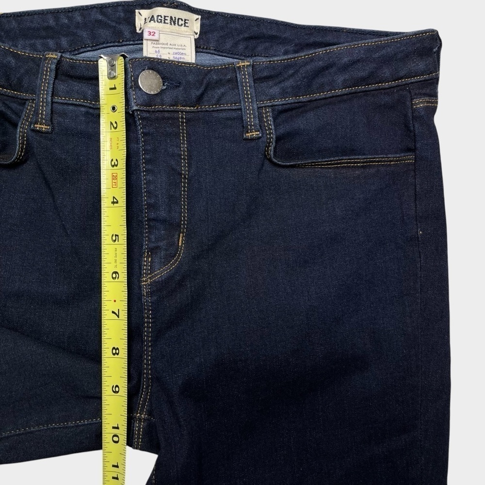 L'AGENCE | Emmanuelle Ankle Zip Skinny Jeans Cropped Womens 32 Midnight - Picture 8 of 12